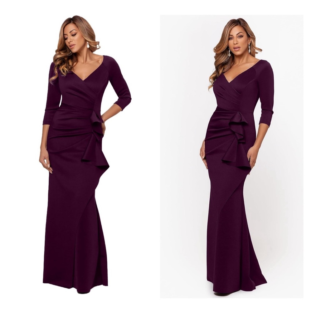 Chiara Boni La Petite Robe Silveria Side Ruffle Gown size 36 | US 0 Formal Retro